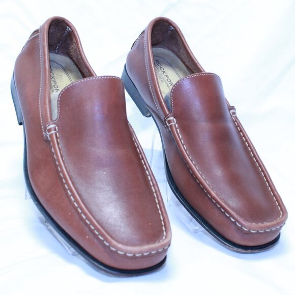 Rockport Size 9 Wide Dynamic Suspension System Slip On Brown Loafers - APM 1182F - Picture 1 of 13